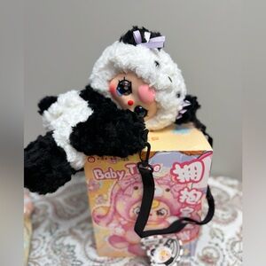 Baby Three 400% Hugging Baby Backpack - Black and White Bear with Special Eyes